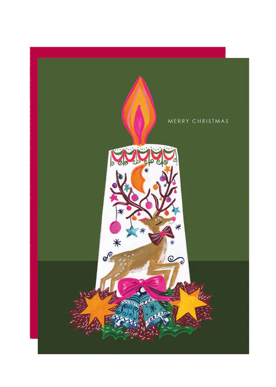 Reindeer Festive Candle Card