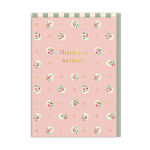 Polka Dot Floral Thank You Card