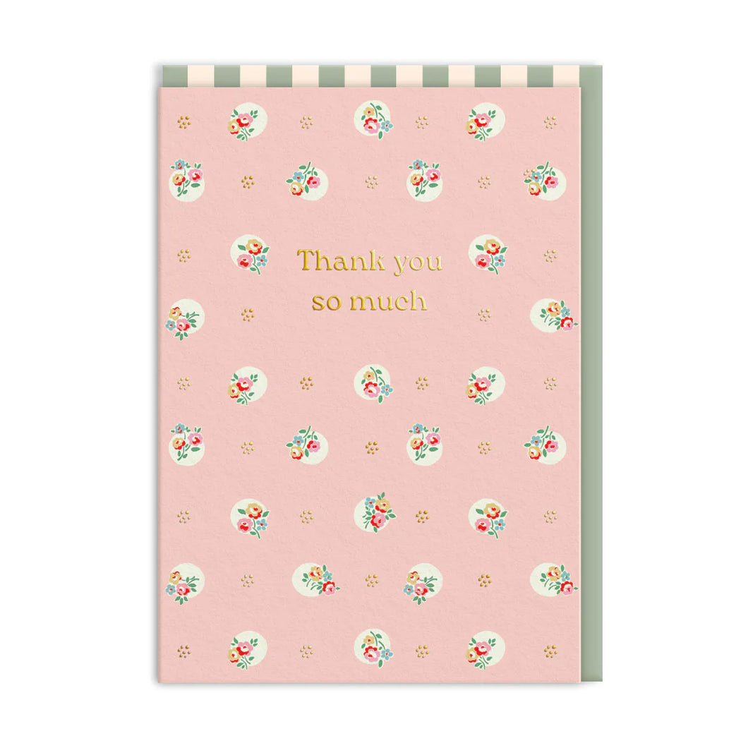 Polka Dot Floral Thank You Card