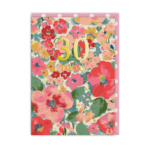 Age 30 Floral Birthday Card