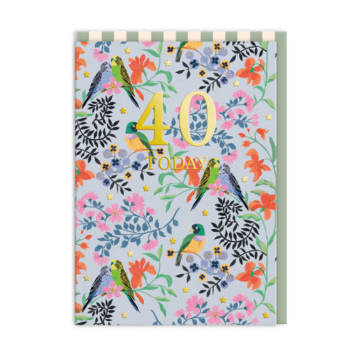 Age 40 Floral Birthday Card