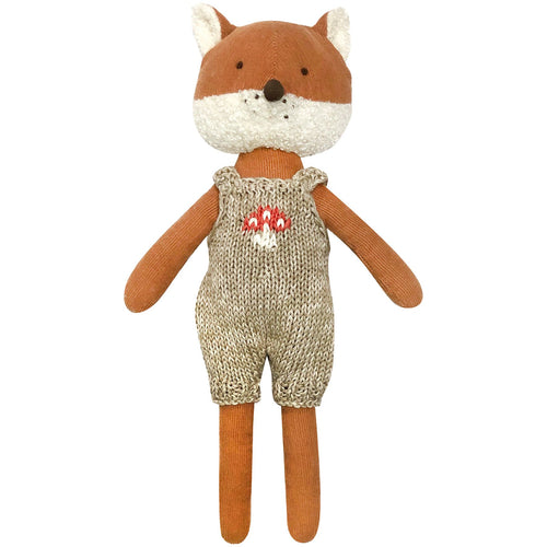 Woodland Fox In Hand Knitted Dungarees