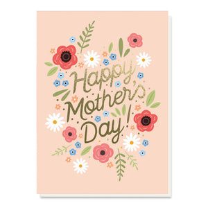 Mothers Day Peach Floral Card