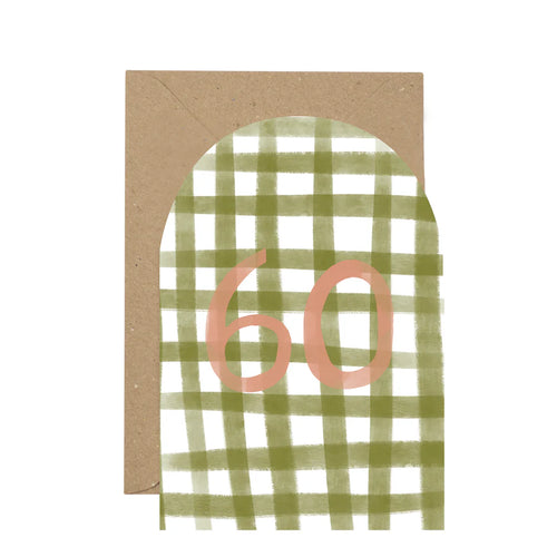 Age 60 Gingham Card