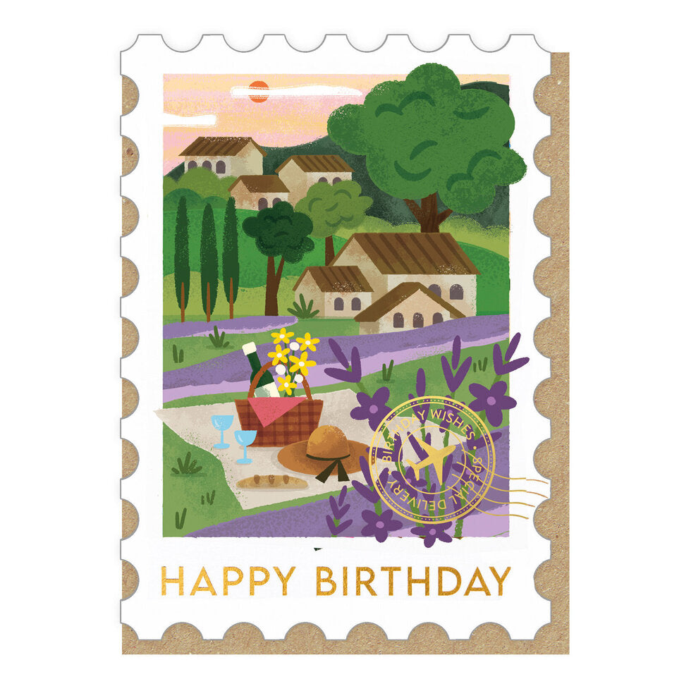 Provence Stamp Birthday Card