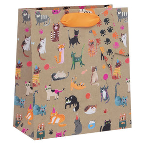 Medium Kraft Cats Gift Bag