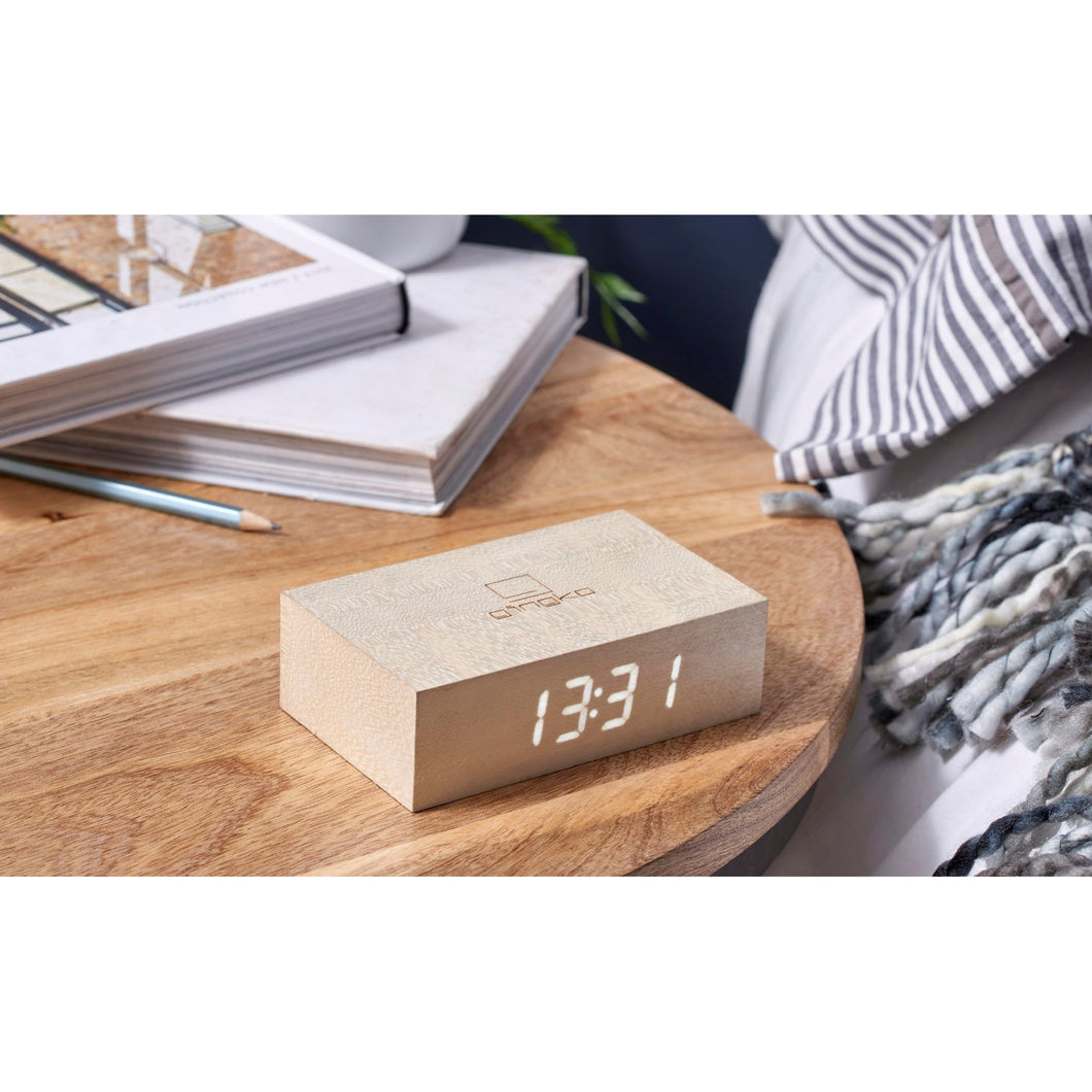 Flip Click Clock: White Maple