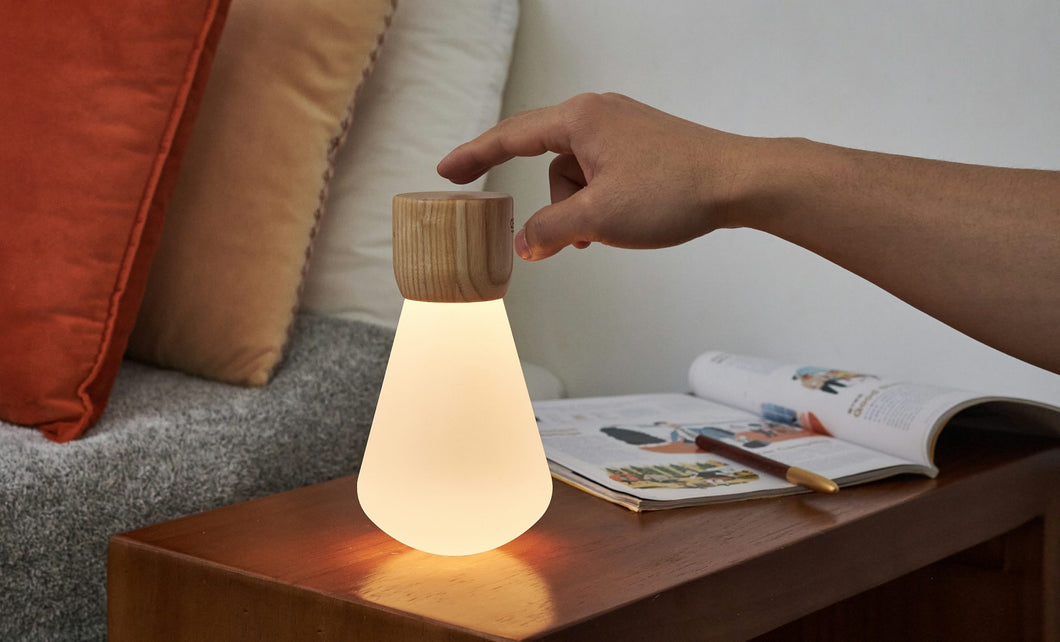 Mini Pentagon Desk Bulb White Ash