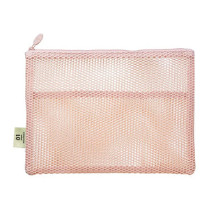 Light Pink Mesh Zip Pouch