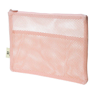 Light Pink Mesh Zip Pouch