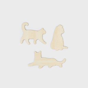 Wooden Cat Magnets