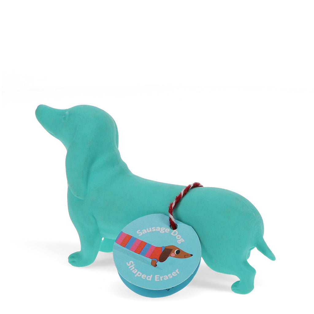 Turquoise Sausage Dog Eraser