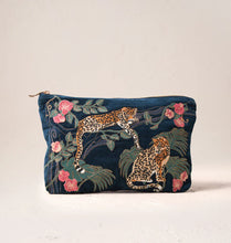 Load image into Gallery viewer, Jungle Jaguar Ink Blue Everyday Pouch