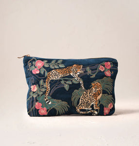 Jungle Jaguar Ink Blue Everyday Pouch