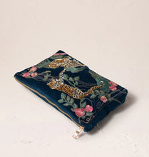 Load image into Gallery viewer, Jungle Jaguar Ink Blue Everyday Pouch