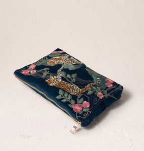 Jungle Jaguar Ink Blue Everyday Pouch