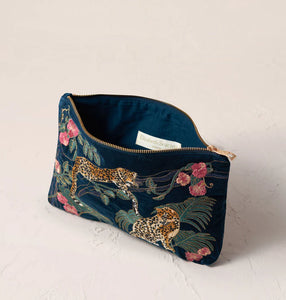 Jungle Jaguar Ink Blue Everyday Pouch