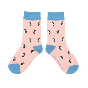 Pink Penguins Kids Socks