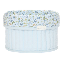 Load image into Gallery viewer, Small Reversible Quilted Storage Basket: Blue Forest Adventures