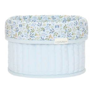 Small Reversible Quilted Storage Basket: Blue Forest Adventures