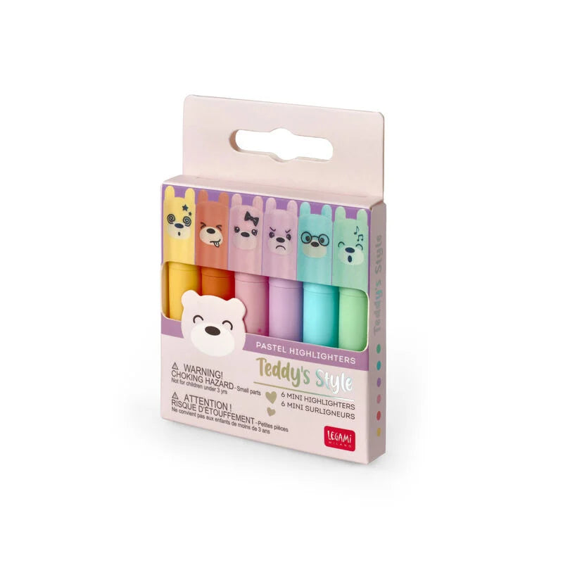 Teddy's Style Pastel Mini Highlighters