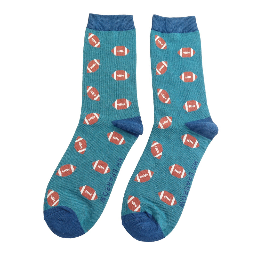 Rugby Teal Socks