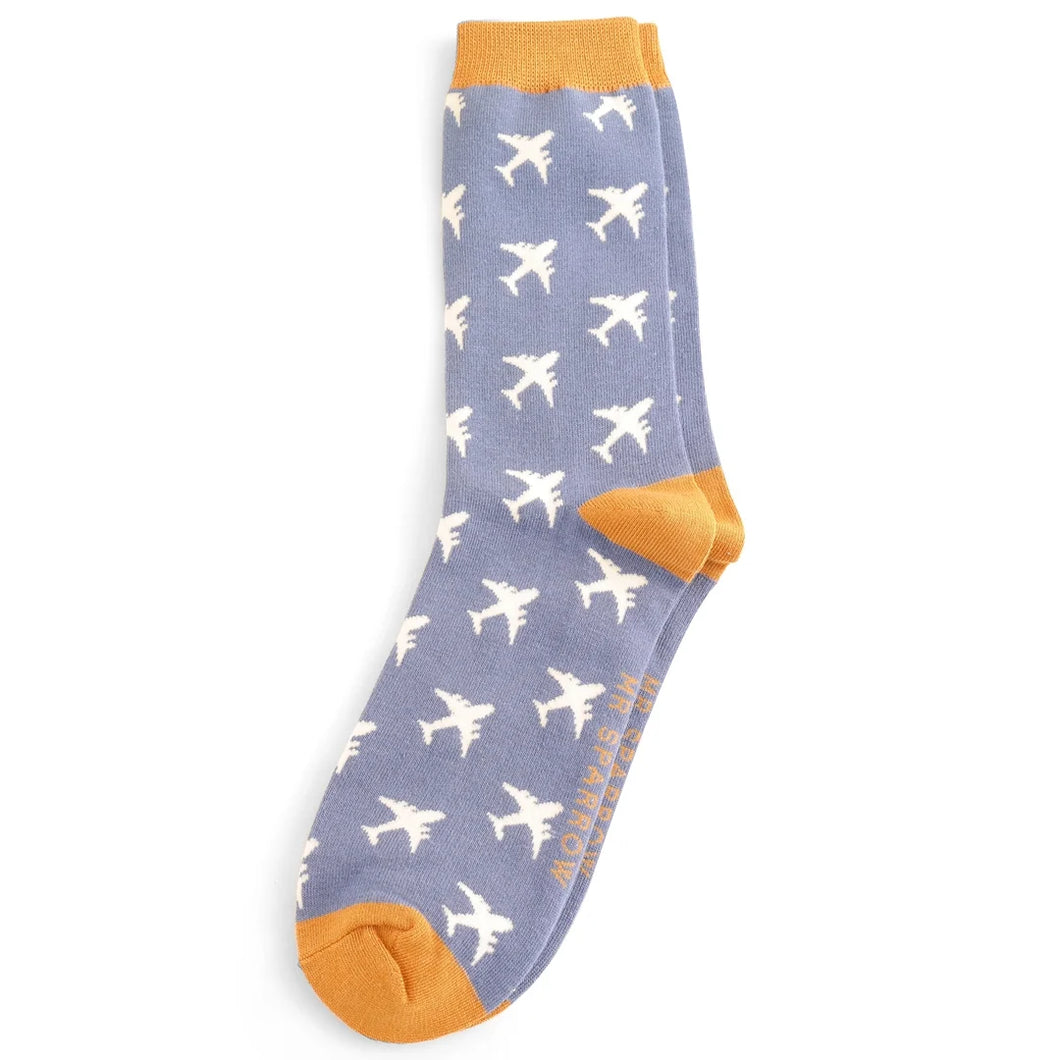 Airplanes Blue Socks