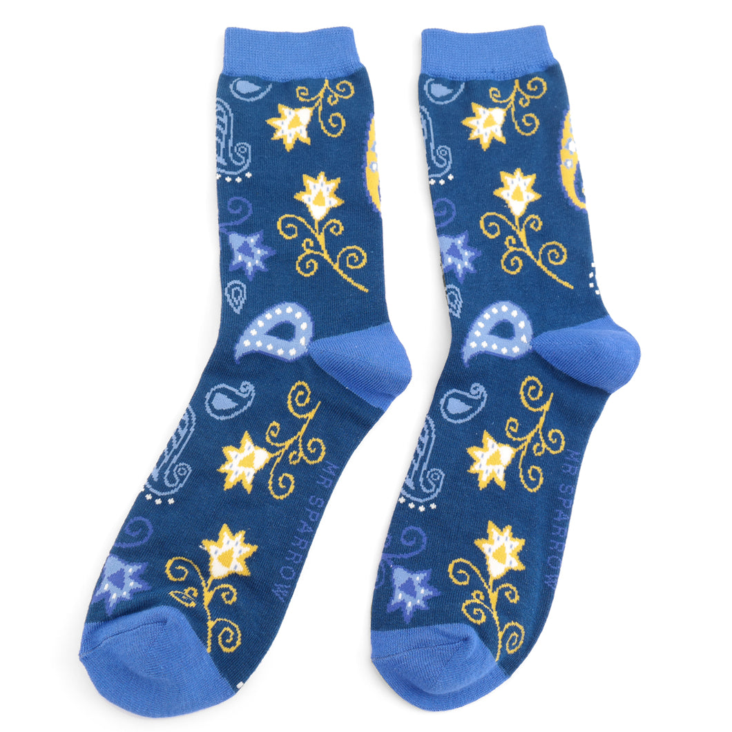 Paisley Navy Socks