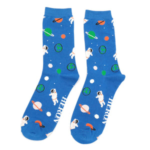 Astronaut Blue Socks