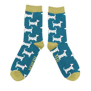 Lovely Dogs Teal Socks