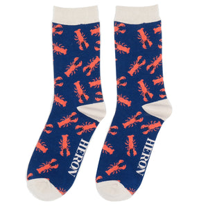 Lobster Navy Socks