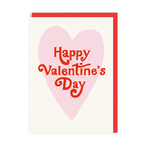 Retro Heart Typographic Valentine's Day Card