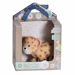 Boxed Leopard Natural Rubber Rattle & Bath Toy