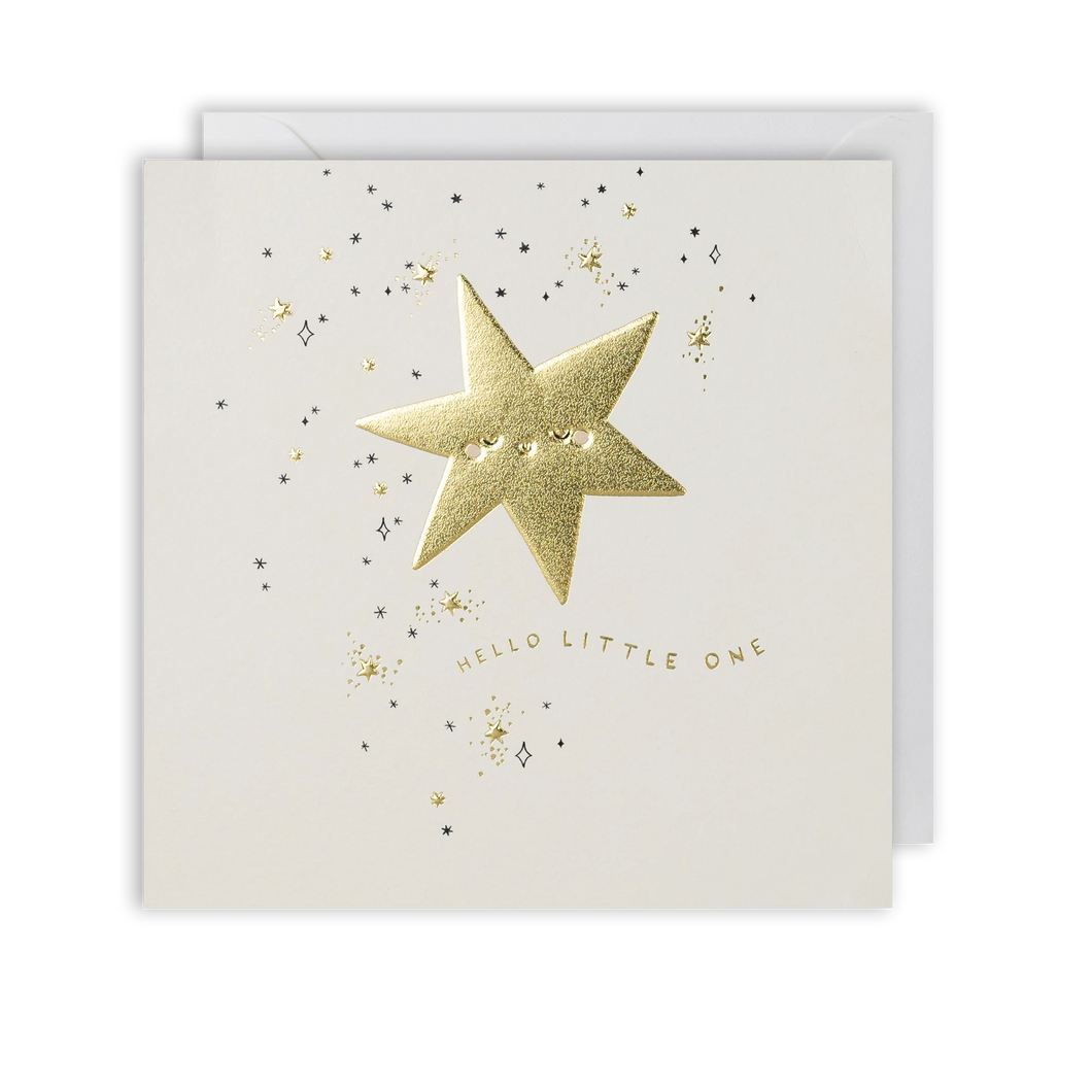 Hello Little One Foiled Star Card