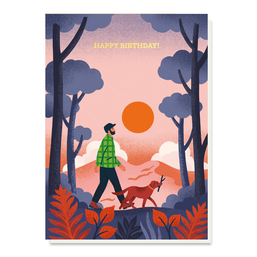 Best Friend Dog Walk Birthday Card