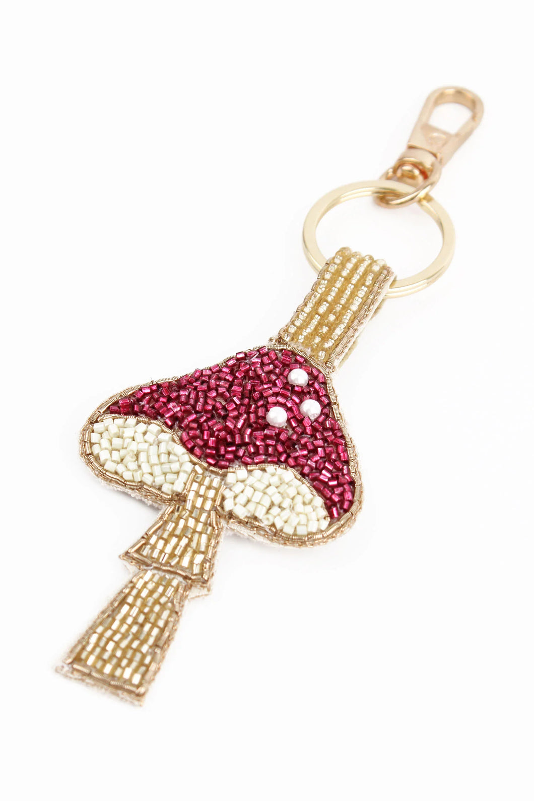 Pink Mushroom Keyring