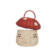 Load image into Gallery viewer, Red Mushroom Rattan Basket