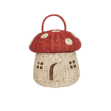 Load image into Gallery viewer, Red Mushroom Rattan Basket