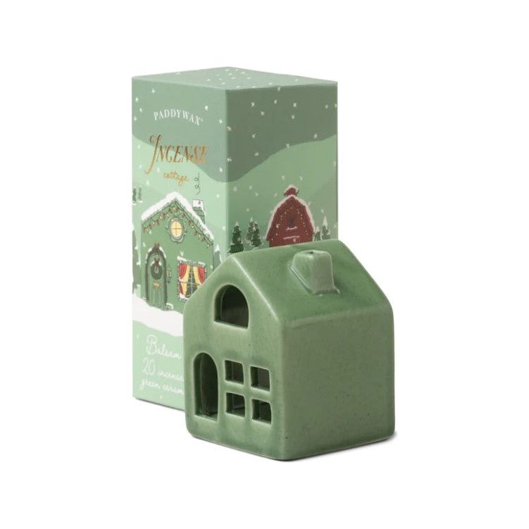 Green Ceramic House Incense Holder