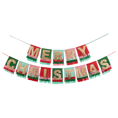 Merry Christmas Fringed Garland