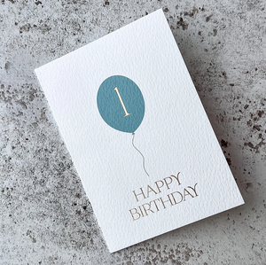 Age 1 Foiled Balloon Card