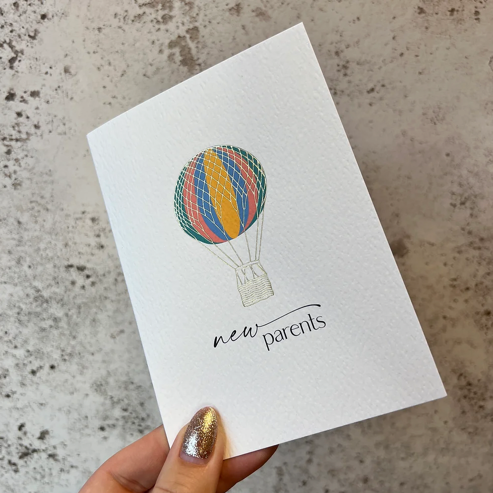 New Parents Hot Air Balloon Card