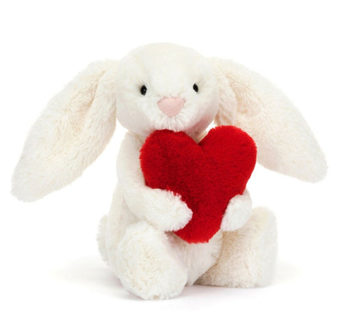 Little Bashful Red Love Heart Bunny