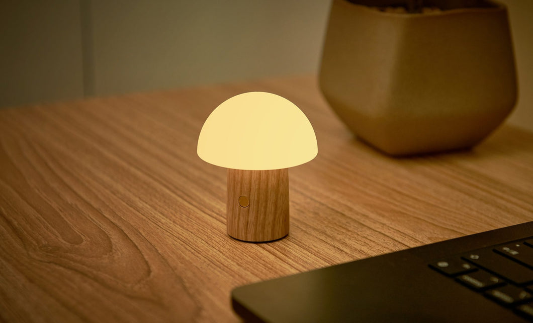 Super Mini Alice Mushroom Lamp: White Ash