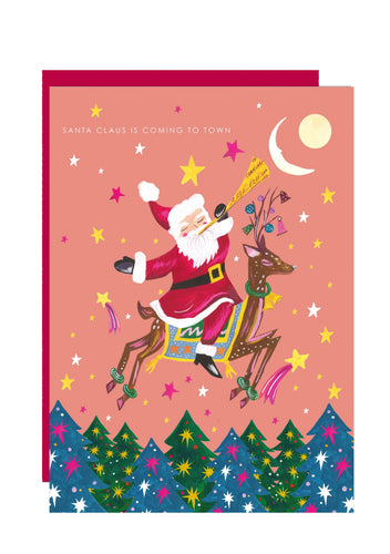 Santa Claus Is Coming To Town Card