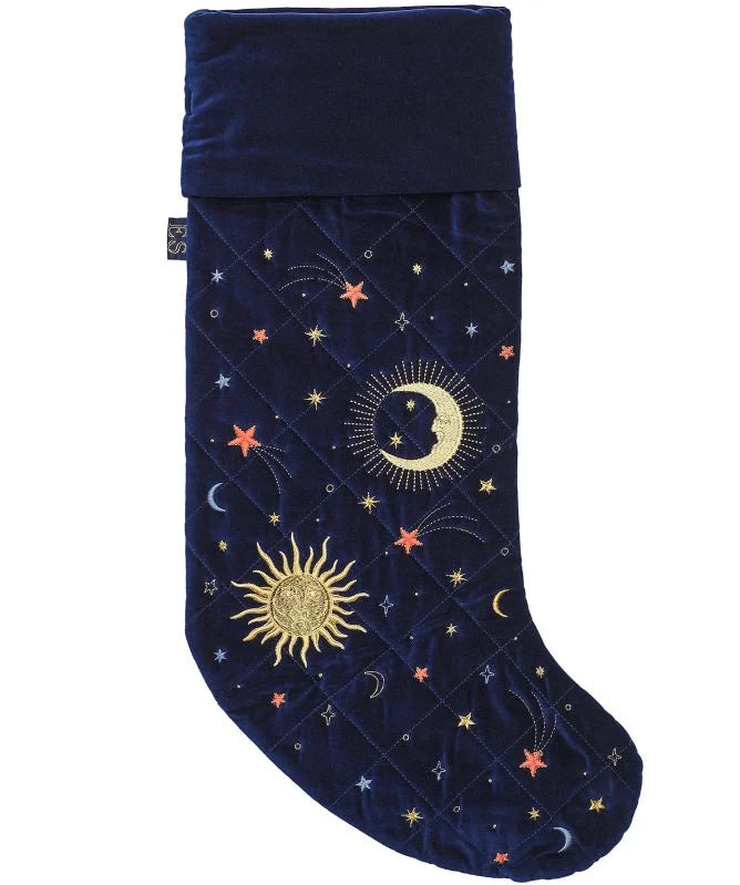 Celestial Navy Velvet Stocking