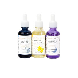 Sunday Rain Massage & Body Oil Trio