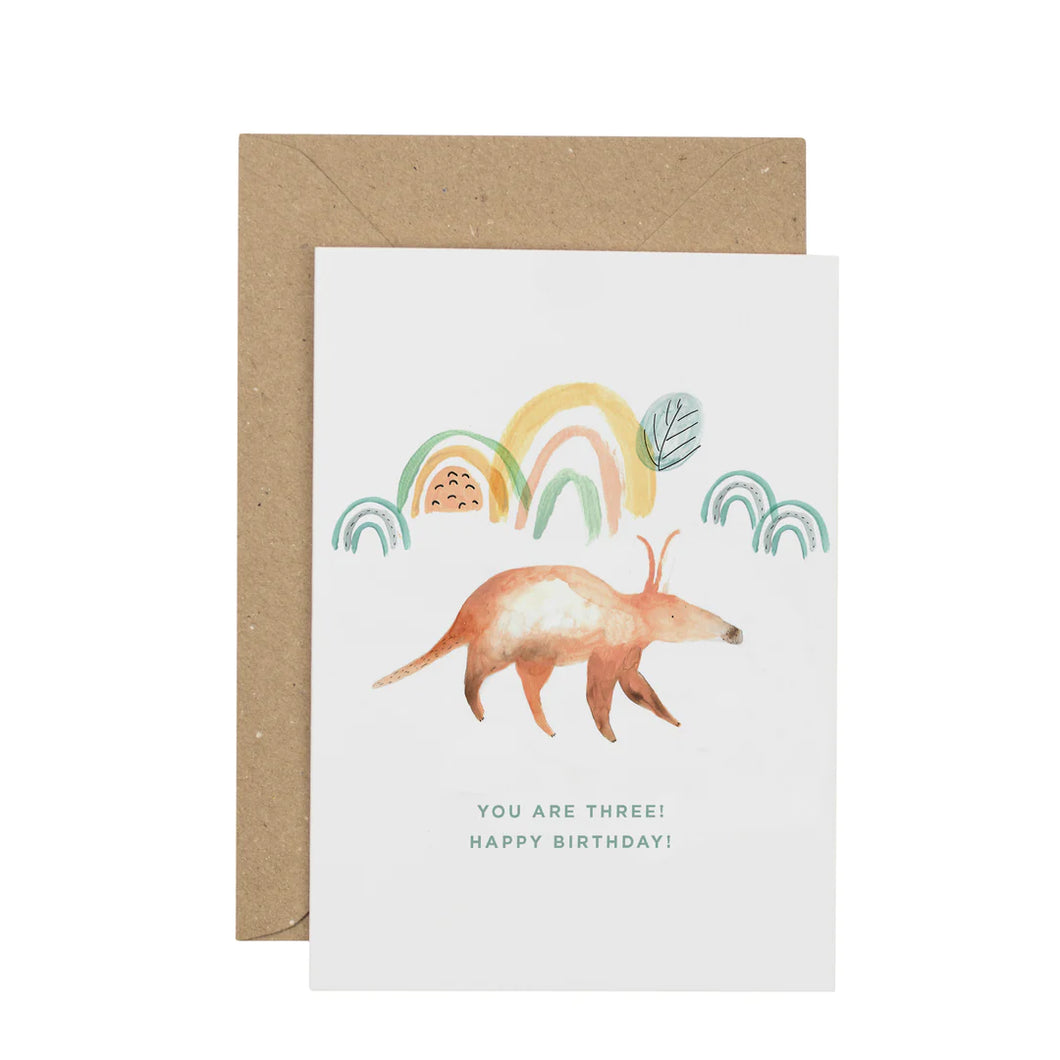 3rd Birthday Aardvark Card