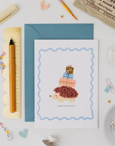 Liberty Hedgehog Birthday Card