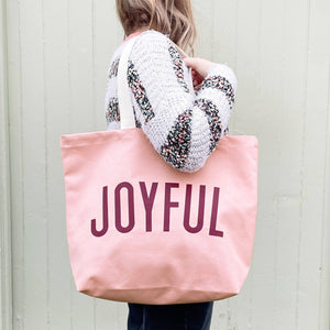 Joyful Burgundy Tote Bag